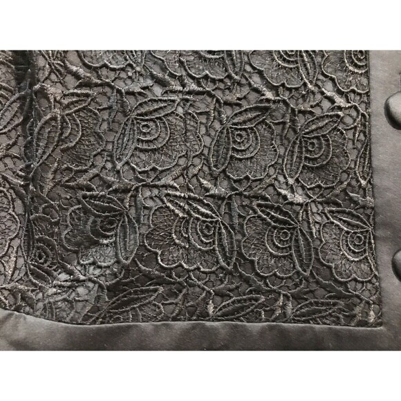 Vtg Gene Roye Womens Lace Evening Formal Jacket Blazer Buttons Black US 8 S Med - Picture 5 of 14